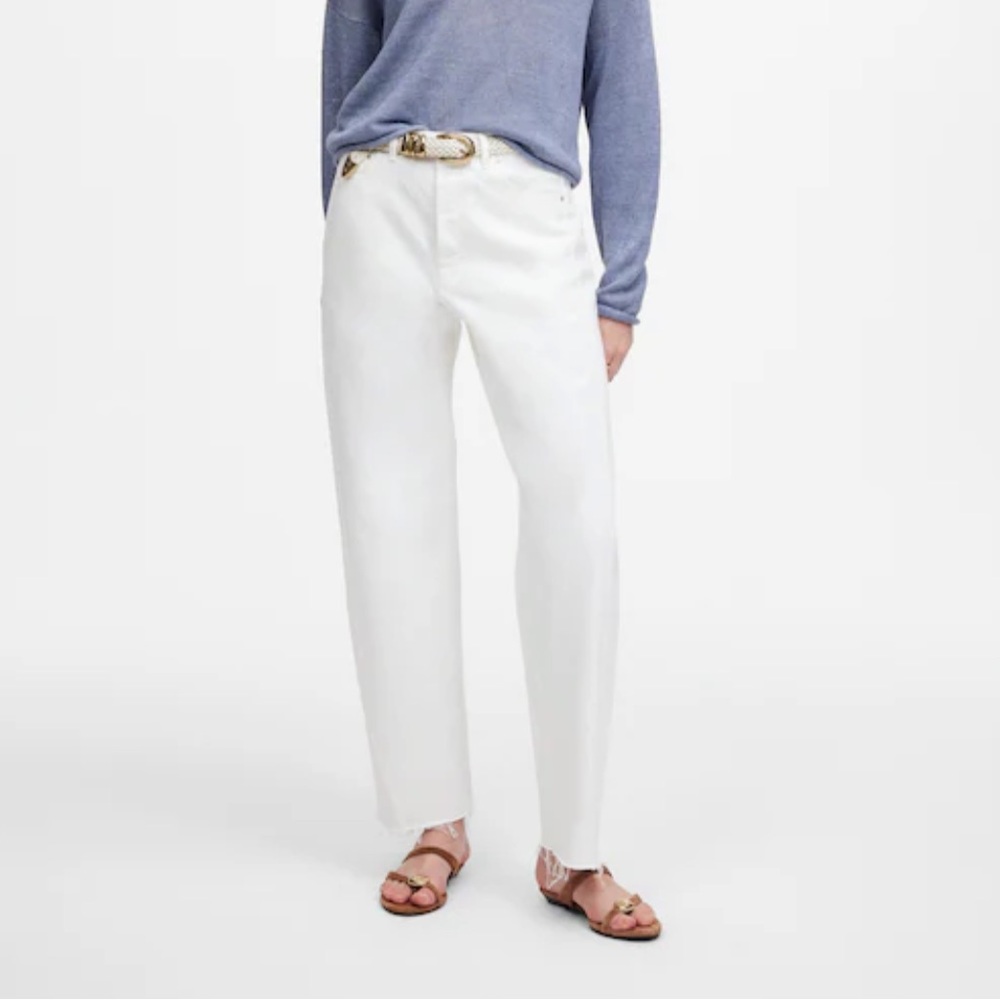 Madewell Pieced Barrel Jeans in Tile White